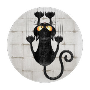 Cat Falldown lustige Zeichentrickfigur Schneidebrett