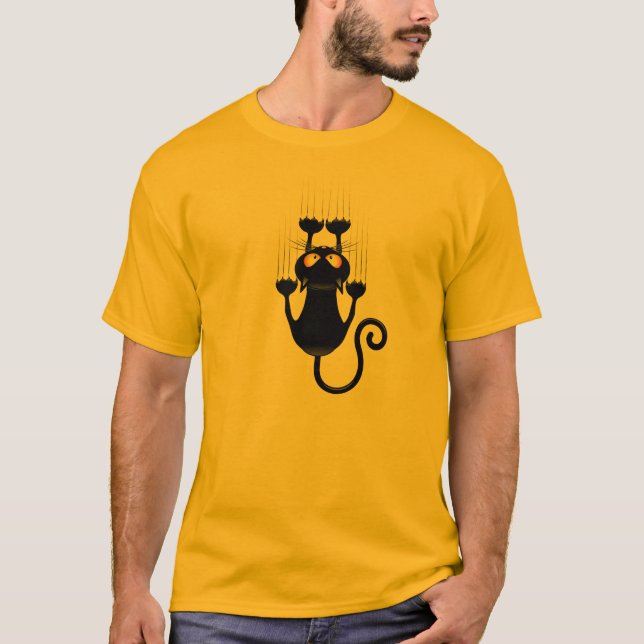 Cat Falldown lustige Zeichentrickfigur T-Shirt (Vorderseite)