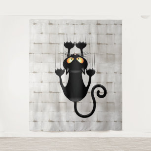 Cat Falldown lustige Zeichentrickfigur Wandteppich