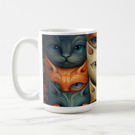 Cat Family Colorful Whimsical 3c Kaffeetasse