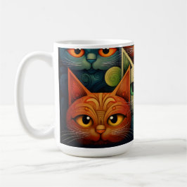 Cat Family Colorful Whimsical 4a Kaffeetasse