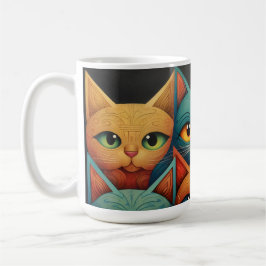 Cat Family Colorful Whimsical 4c Kaffeetasse