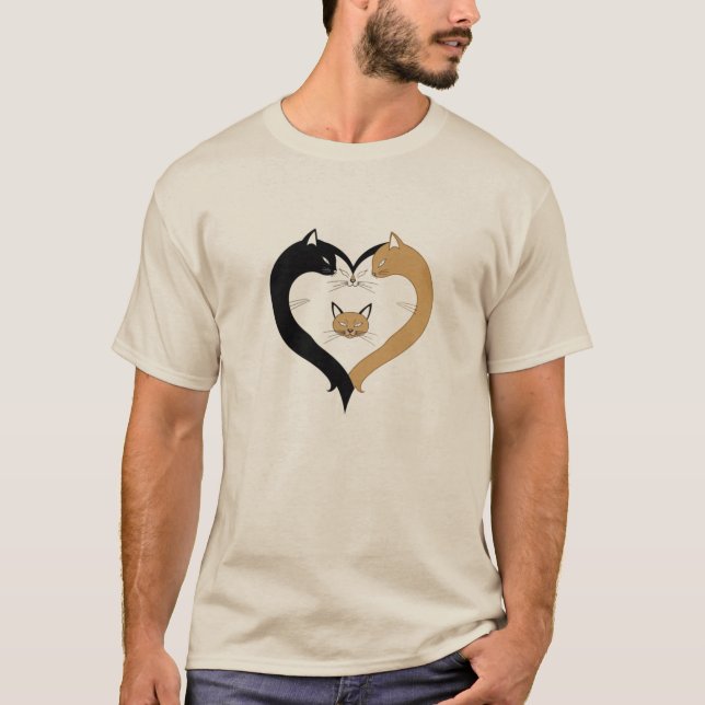 Cat Family Heart – Love & Unity T-Shirt (Vorderseite)