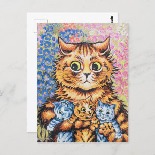Cat Family   Louis Wain   Postkarte