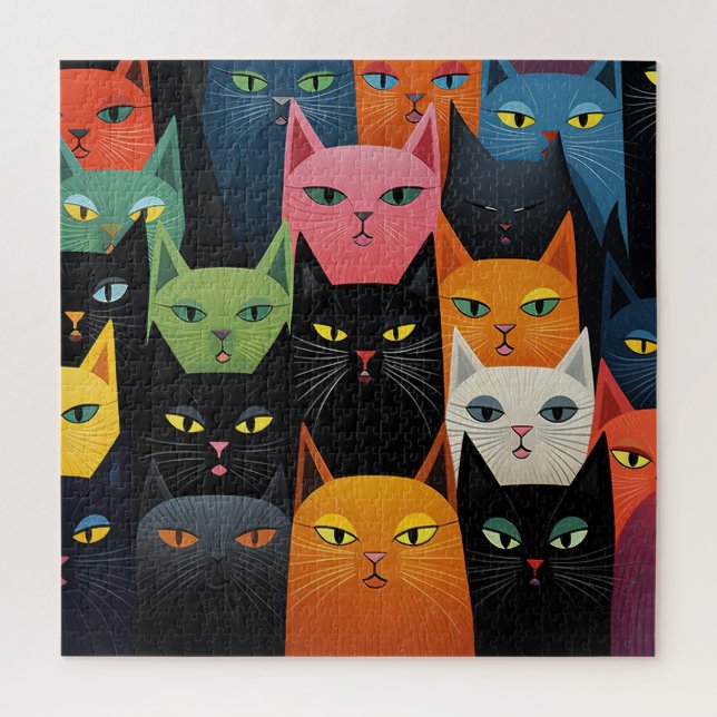CAT FARBENFÄHIGE KATZEN KUNSTSTOFFE BIG JIGSAW PUZ PUZZLE (Vertikal)