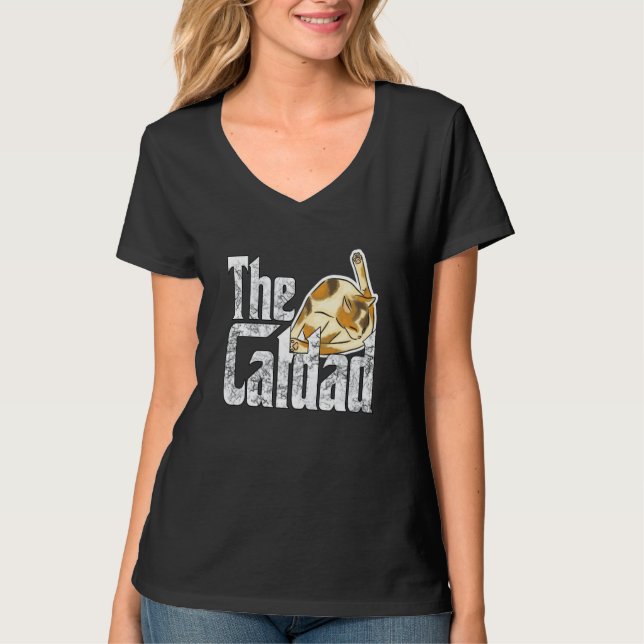 Cat Father The Catfather Crazy Cat Dad Papa T-Shirt (Vorderseite)