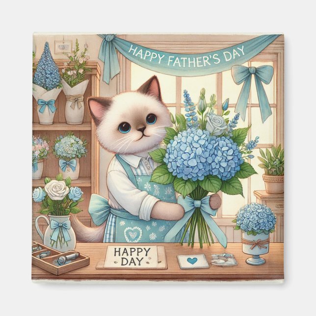 Cat Father's Day Magnet für Cat-Vater (Vorne)