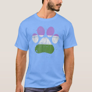 Cat Feline Pawprint Paw LGBT Pride Month Genderque T-Shirt