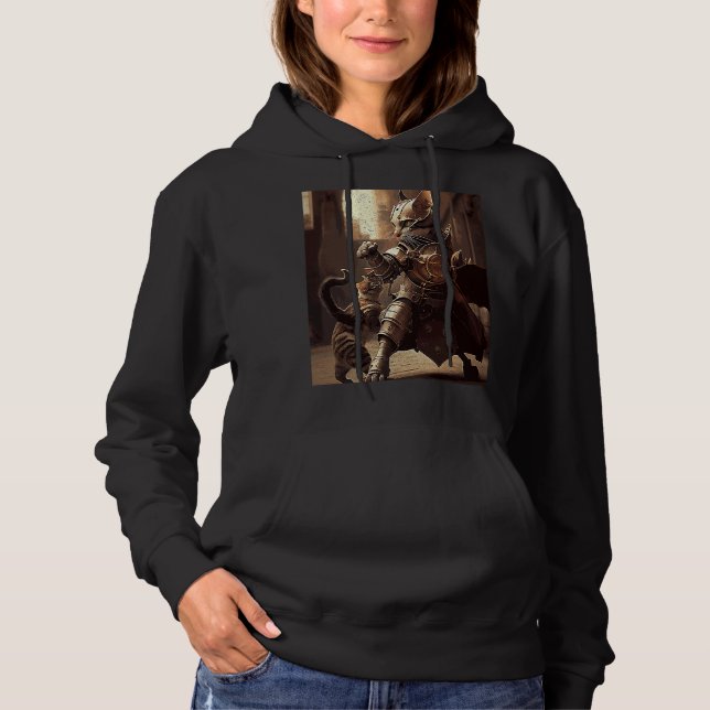 Cat Fighting Steampunk Hoodie (Vorderseite)