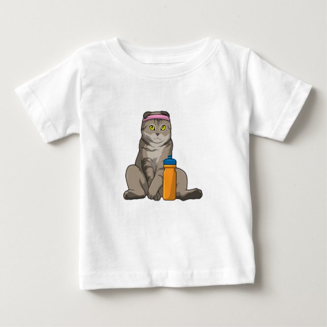 Cat Fitness Drinking Mug Baby T-shirt (Vorderseite)