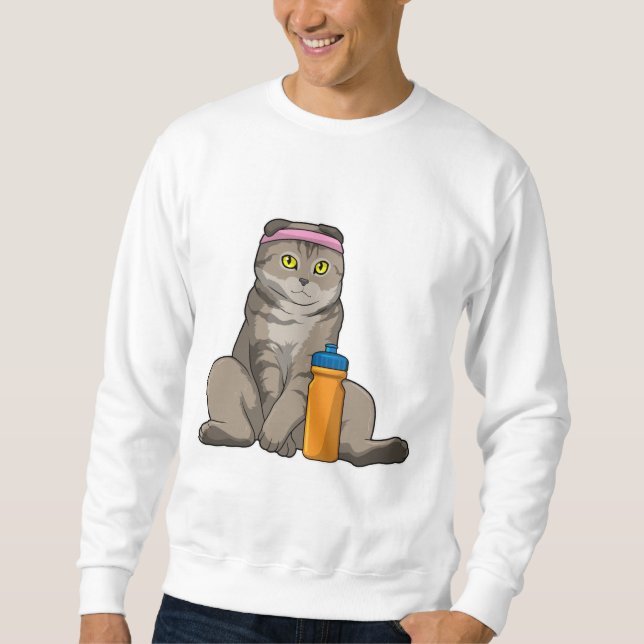 Cat Fitness Drinking Mug Sweatshirt (Vorderseite)