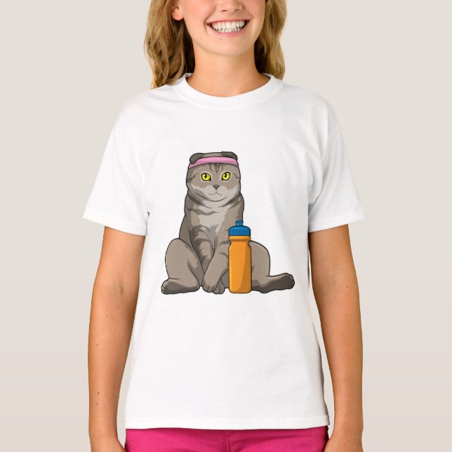 Cat Fitness Drinking Mug T-Shirt (Vorderseite)
