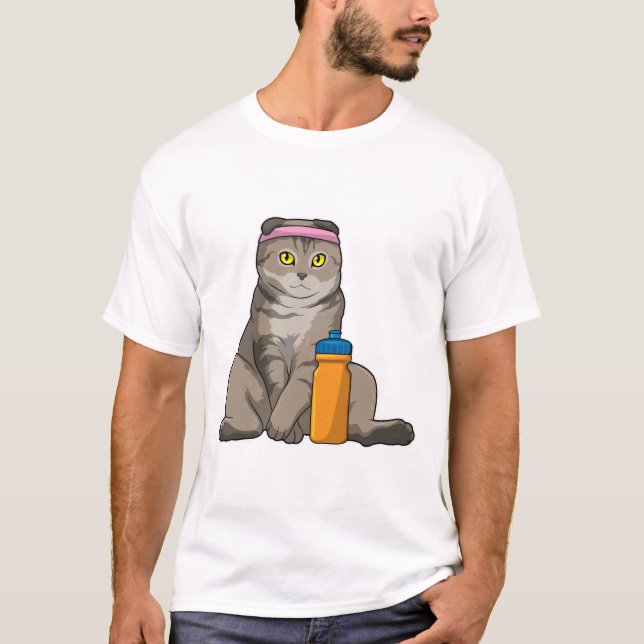 Cat Fitness Drinking Mug T-Shirt (Vorderseite)