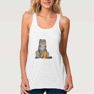 Cat Fitness Drinking Mug Tank Top