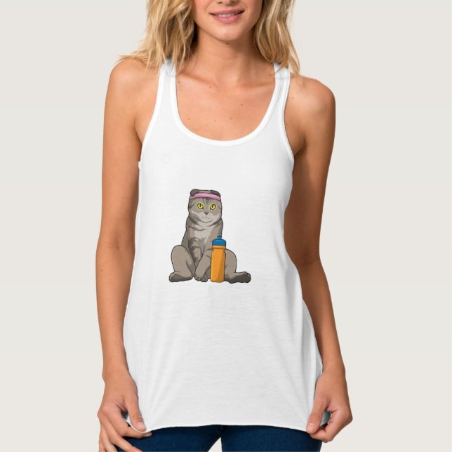 Cat Fitness Drinking Mug Tank Top (Vorderseite)