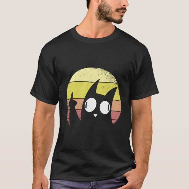 Cat Flipg Off T-Shirt (Vorderseite)