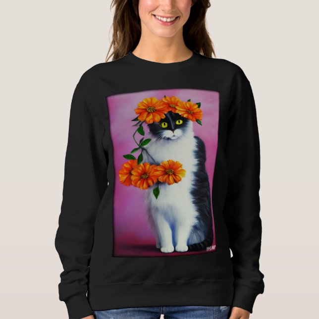 Cat Flower Natural Flower Garden Cat Love Cat  2 Sweatshirt (Vorderseite)