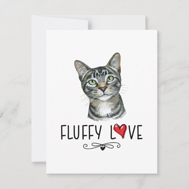 Cat Fluffy Liebe Kitty Meow Portrait (Vorderseite)