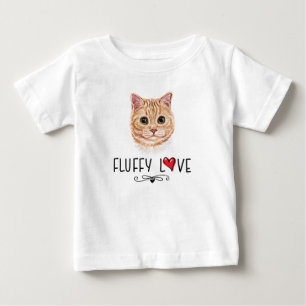 Cat Fluffy Liebe Kitty Meow Portrait Baby T-shirt