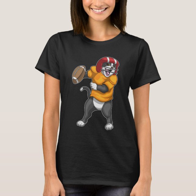 Cat Football Sports T-Shirt (Vorderseite)