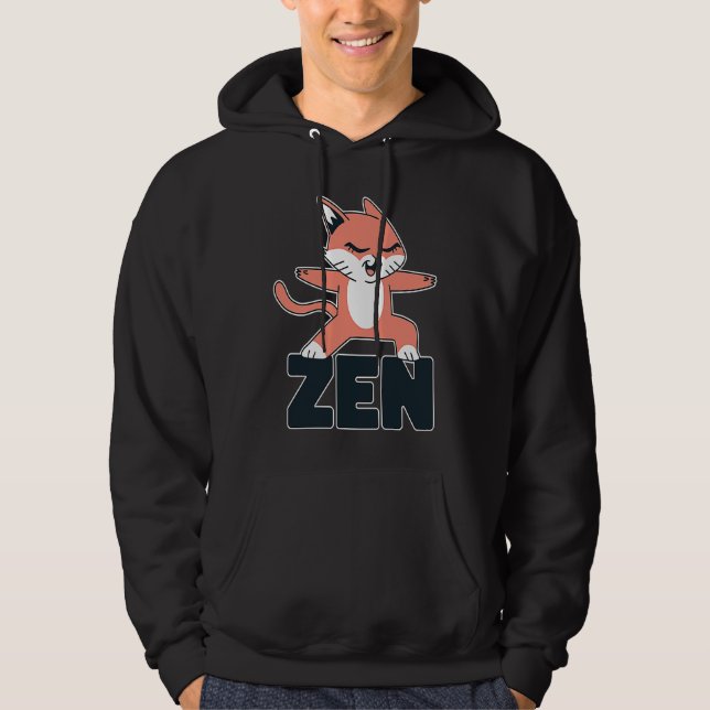 Cat for spiritual people who meditate Zen and yoga Hoodie (Vorderseite)