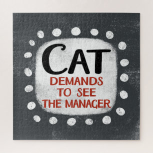 Cat fordert Manager Jigsaw Puzzle zu sehen