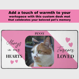 Cat Foto Beileid Pet Memorial pink Schreibtischunterlage