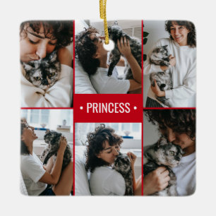 Cat Foto Collage Mit Monogramm Keramikornament