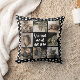 Cat Foto Collage SIE HATTEN MICH BEI MEOW Paw Prin Kissen