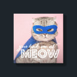 Cat Foto | Du hattest mich bei MEOW Custom Leinwanddruck<br><div class="desc">Dieser niedliche und lustige Foto-Leinwand-Druck zeigt Ihr Katzen-Foto mit einem weißen Overlay-Text,  in dem steht: "Du hattest mich auf dem Mäuse". Sie können den Namen Ihres Tieres(s) unten hinzufügen.</div>