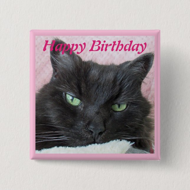 Cat Foto Geburtstag Button (Vorderseite)
