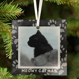 Cat Foto Meowy Catmas Haustier Glas Ornament Ornament Aus Glas
