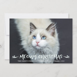 Cat Foto Meowy Christmas Feiertagskarte