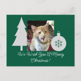 Cat Foto Text anpassbar, Weihnachtsbaum, Feiertagspostkarte