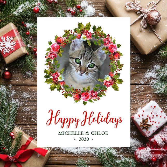 Cat Foto Weihnachtsfeier Feiertagskarte (Von Creator hochgeladen)
