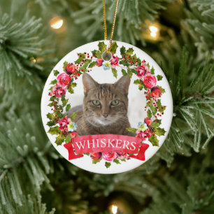 Cat Foto Weihnachtsfeier Keramik Ornament