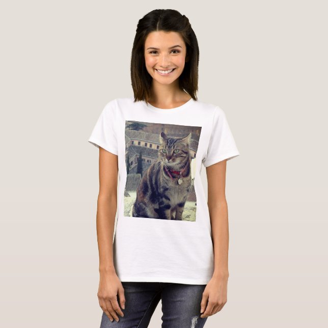 Cat Foto Women's Basic T - Shirt, White T-Shirt (Vorne ganz)