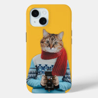 Cat Fotograf in Vintag Sweater Quirky