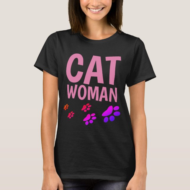 CAT FRAU Funny Ladys T - Shirt & Tanklöcher (Vorderseite)