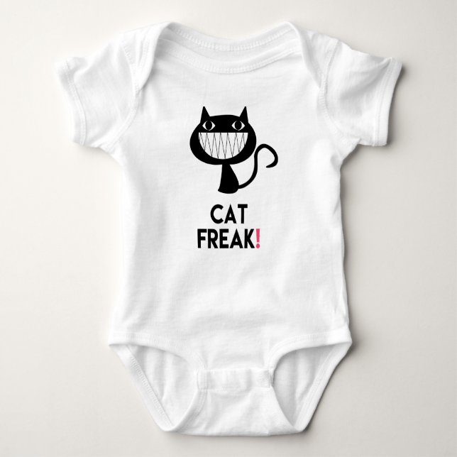 Cat Freak! Fun Baby Jersey Bodysuit Baby Strampler (Vorderseite)
