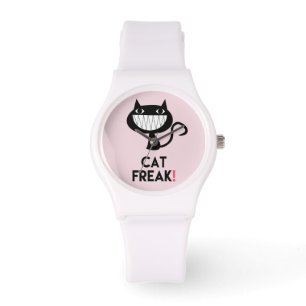 Cat Freak! Fun Pink Kids Armbanduhr