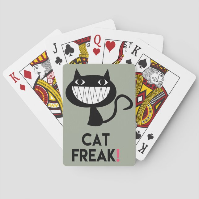 Cat Freak! Spaß, Army Green Playing Cards Spielkarten (Rückseite)