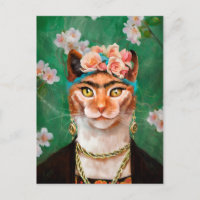 Cat Frida mit Blume