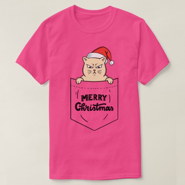 Cat fröhliche Weihnachtstasche T-Shirt (Design vorne)