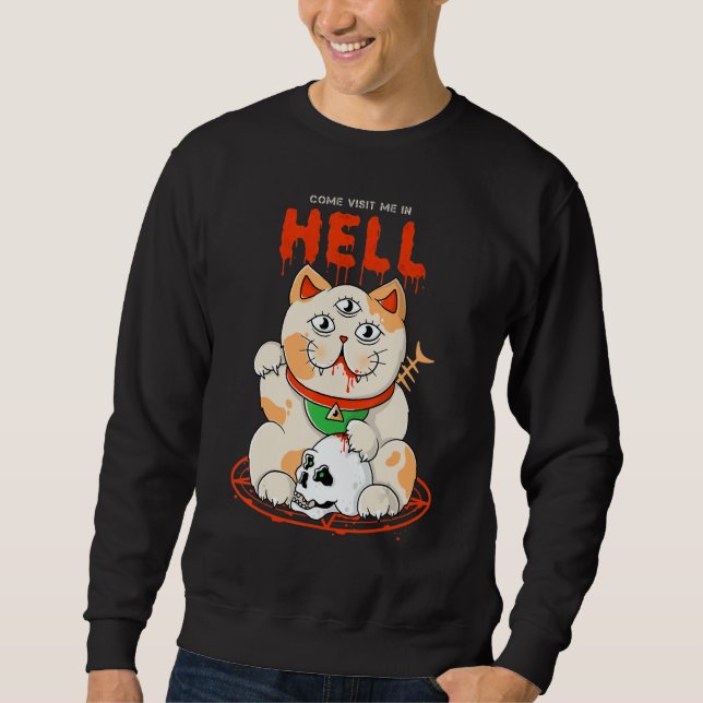 Cat from Hell   Edgy Aesthetic Streetwear Sweatshirt (Vorderseite)