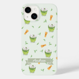 Cat Froth Matcha Green Tees Muster Case-Mate iPhone 14 Hülle