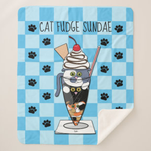 Cat Fudge Sundae (mit Text) Sherpa Blanket Sherpadecke
