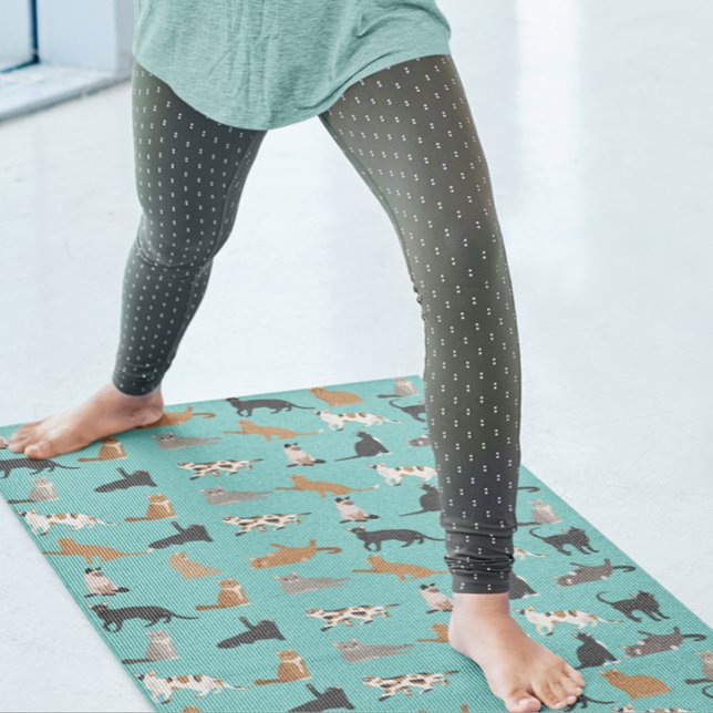 Cat Fun Lover Kitty Pattern Yogamatte (Von Creator hochgeladen)