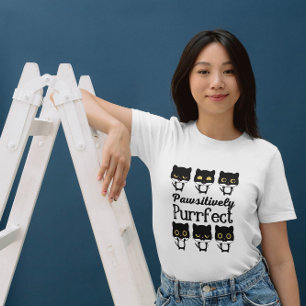 Cat Fun Pun - PawsiTIVE Purfect Quote T-Shirt