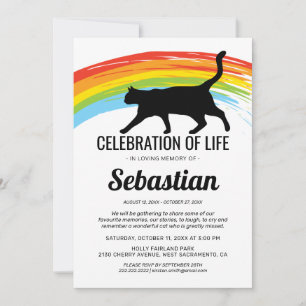 Cat Funeral Memorial Rainbow Bridge Einladung